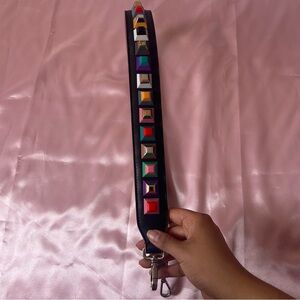 Fendi Shoulder Strap: Multicolor Studded Design